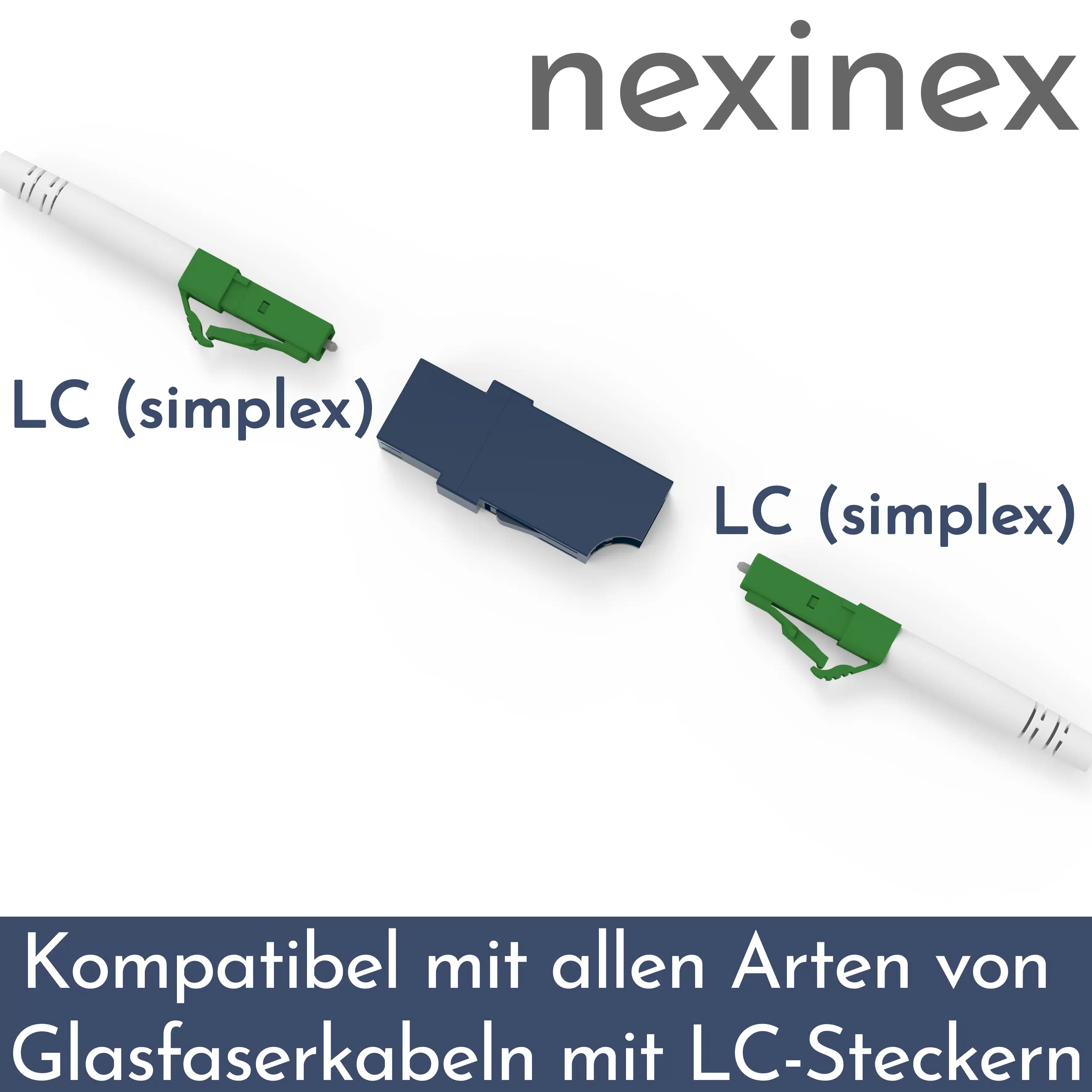 nexinex Glasfaserkabel Adapter | Kupplung LC auf LC Simplex | Verbinder für LWL Patchkabel | Buchse/weiblich – Bild 2