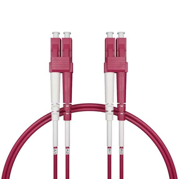 nexinex OM4 Glasfaserkabel LC/UPC auf LC/UPC (1 - 3m) Patchkabel | Duplex Multimode Glasfaser LWL Lichtwellenleiter Kabel LC/LC