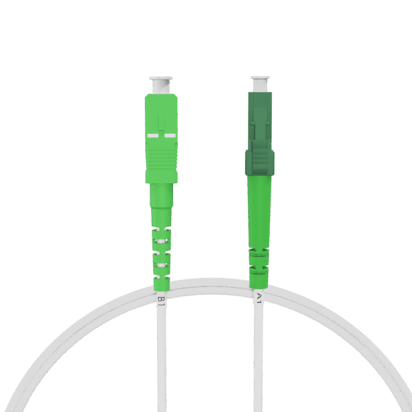 nexinex OS2 weißes Glasfaserkabel LC/APC auf SC/APC (0,5 - 100m) Patchkabel | Simplex Singlemode FTTH Glasfaser LWL Lichtwellenleiter Kabel LC/SC