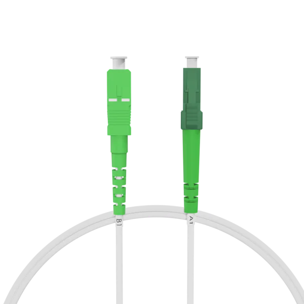 nexinex OS2 weißes Glasfaserkabel LC/APC auf SC/APC (0,5 - 100m) Patchkabel | Simplex Singlemode FTTH Glasfaser LWL Lichtwellenleiter Kabel LC/SC