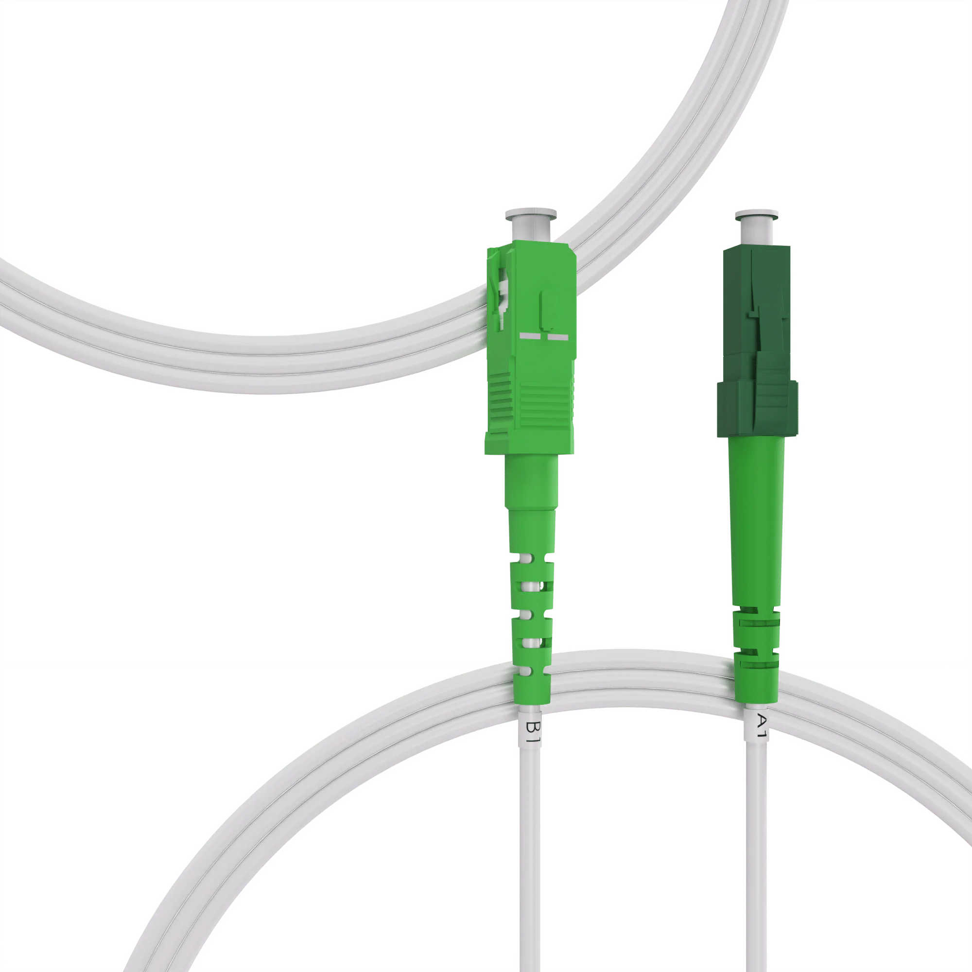 nexinex OS2 weißes Glasfaserkabel LC/APC auf SC/APC (0,5 - 100m) Patchkabel | Simplex Singlemode FTTH Glasfaser LWL Lichtwellenleiter Kabel LC/SC – Bild 6