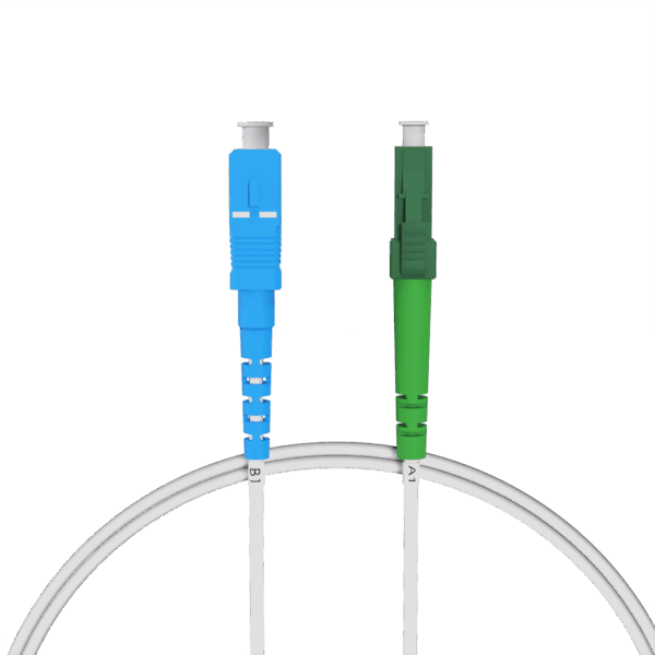 nexinex OS2 weißes Glasfaserkabel LC/APC auf SC/UPC (0,5 - 100m) Patchkabel | Simplex Singlemode FTTH Glasfaser LWL Lichtwellenleiter Kabel LC/SC
