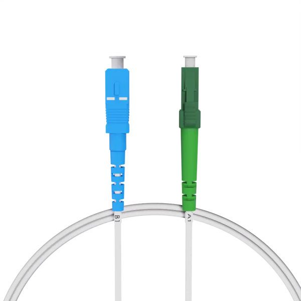nexinex OS2 weißes Glasfaserkabel LC/APC auf SC/UPC (0,5 - 100m) Patchkabel | Simplex Singlemode FTTH Glasfaser LWL Lichtwellenleiter Kabel LC/SC