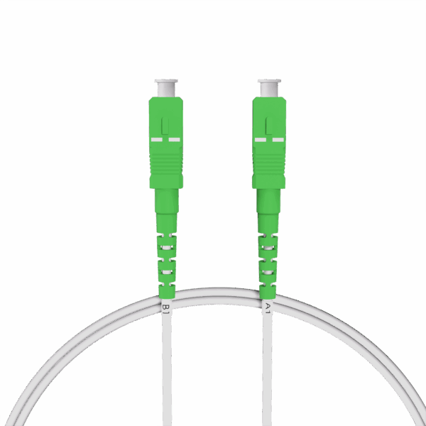 nexinex OS2 weißes Glasfaserkabel SC/APC auf SC/APC (0,5 - 100m) Patchkabel | Simplex Singlemode FTTH Glasfaser LWL Lichtwellenleiter Kabel SC/SC